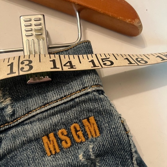 MSGM Womens Blue Denim Cut Off shorts Raw Hem Size 40 US 4 Made in Italy - Picture 10 of 11